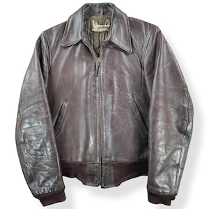 Vintage Leather Jacket 50s - Etsy