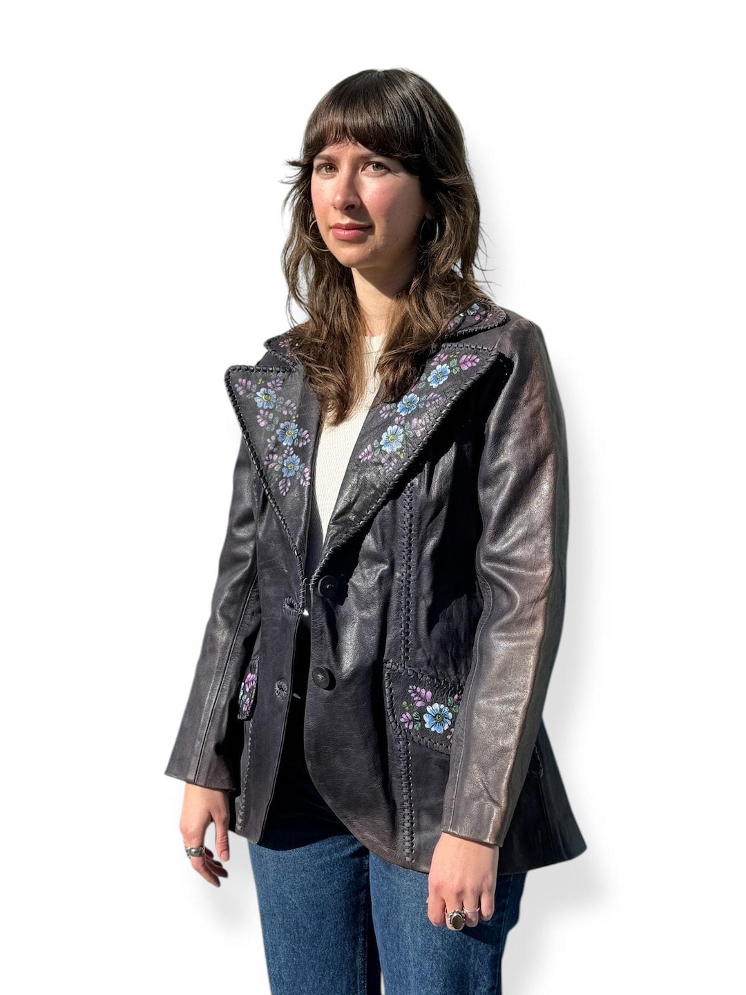 1970s Red Hand Painted Char Jacket main image 1