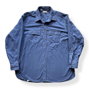 Vintage Blue LL Bean Chamois Cloth Shirt SZ XXL Tall