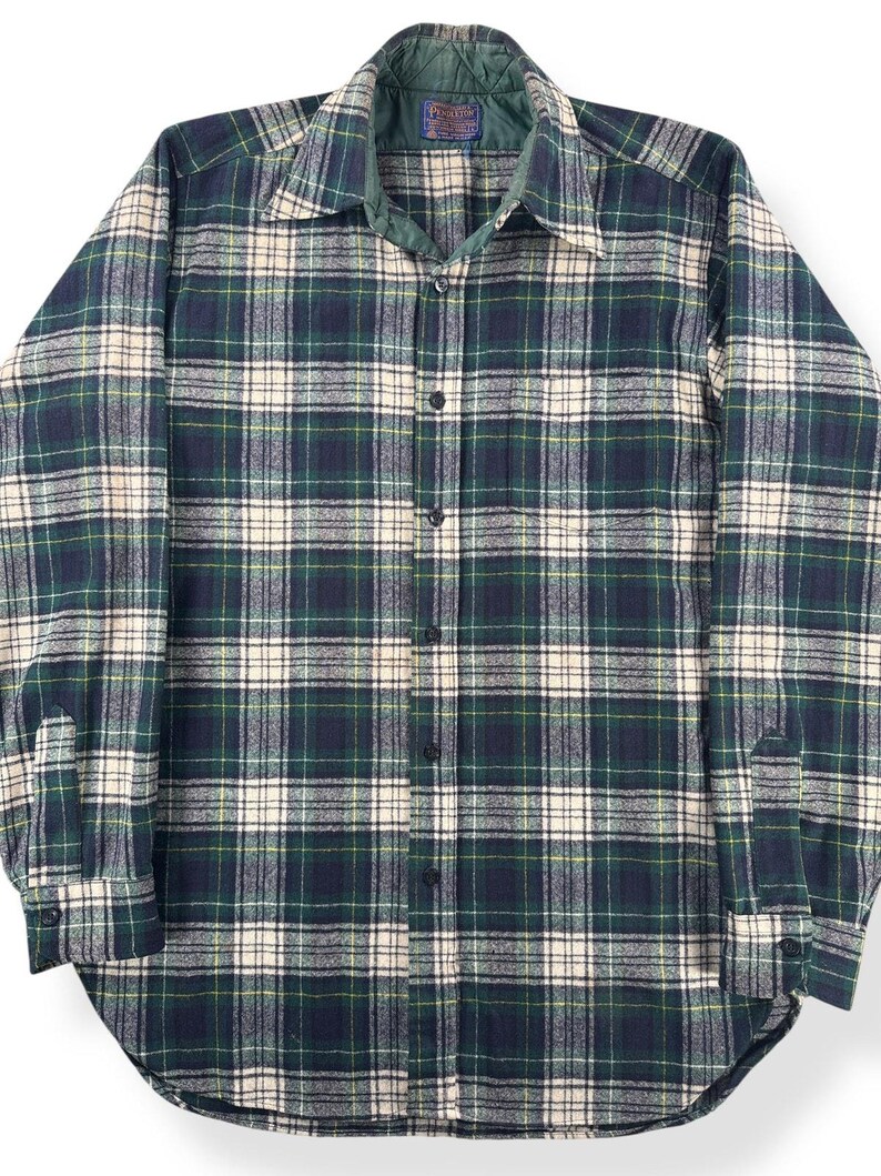 Vintage Grün Und Navy Pendleton Flanell GR.L Bild 2
