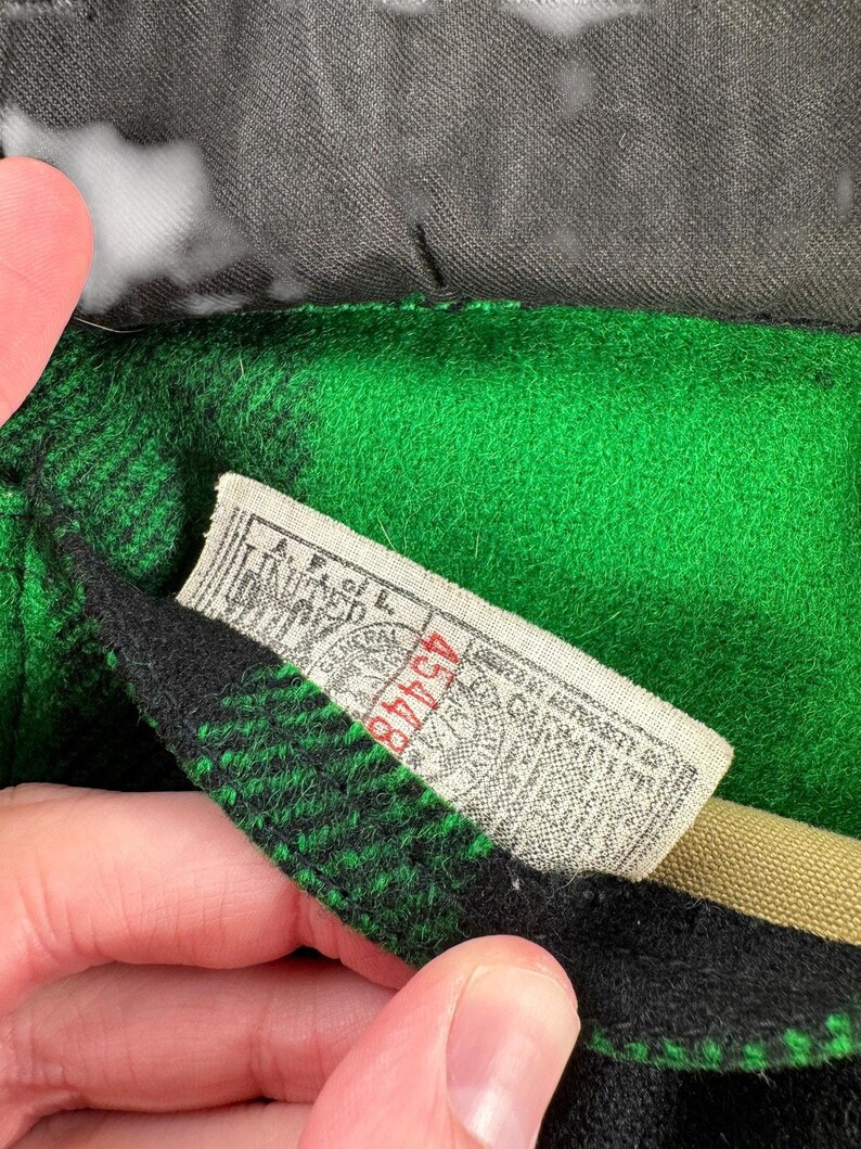 Vintage grön och svart Filson Union Made cruiserjacka SZ XL bild 5