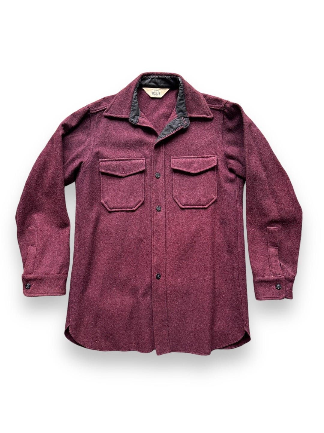 ジャケット・アウター 70s Woolrich Wool Shirt Jacket cpo Vintage Burgundy Woolrich CPO Jacket SZ M - Etsy