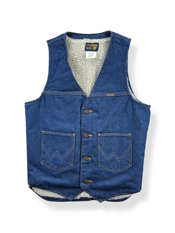Vintage Wrangler Sherpa Denim Vest SZ S