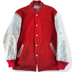 Vintage Kalifornische Rot & Weiss Varsity Jacke Gr. 40