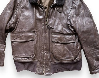 Vintage USN G-1 Leather Jacket SZ 46 | Vintage Leather Jackets