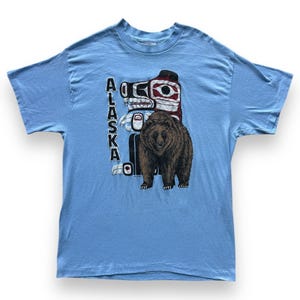 Vintage Alaska Grizzly Bear Salish Tee SZ L