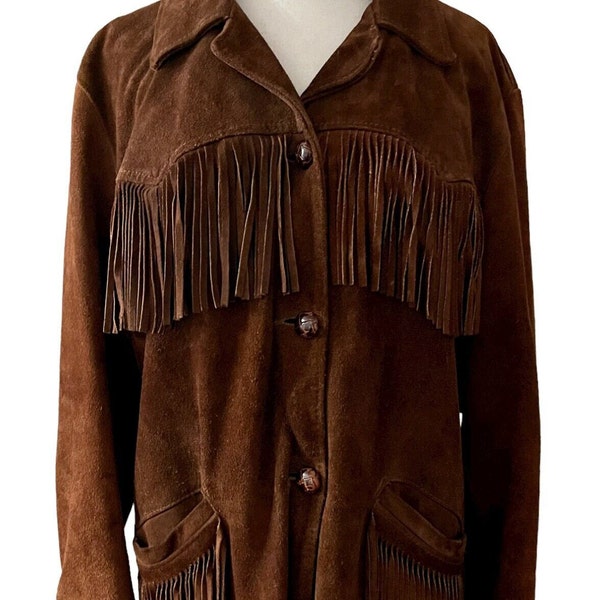 Vintage 1970s Sears Western Wear Fringe Suede Coat |Barn Owl Vintage | Seattle True Vintage