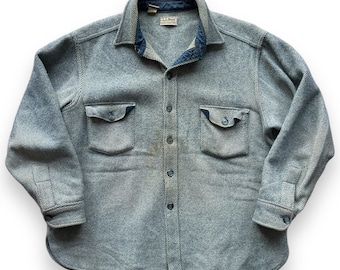 Vintage LL Bean Blau Herringbone Wollmantel SZ XXL