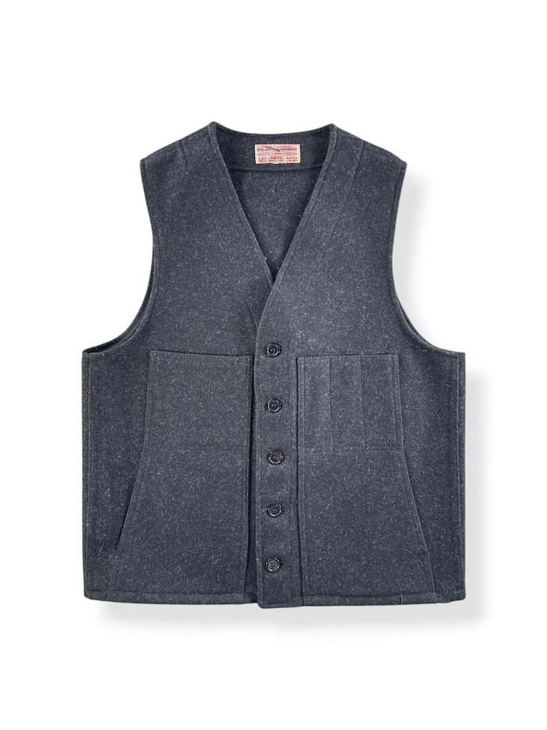 Filson Charcoal Mackinaw-vest 2e MT.M afbeelding 1