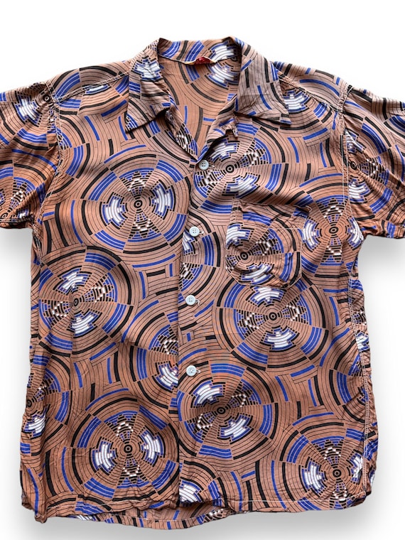 Vintage Pilgrim Sportswear Rayon Abstract Print Aloha Shirt SZ S  