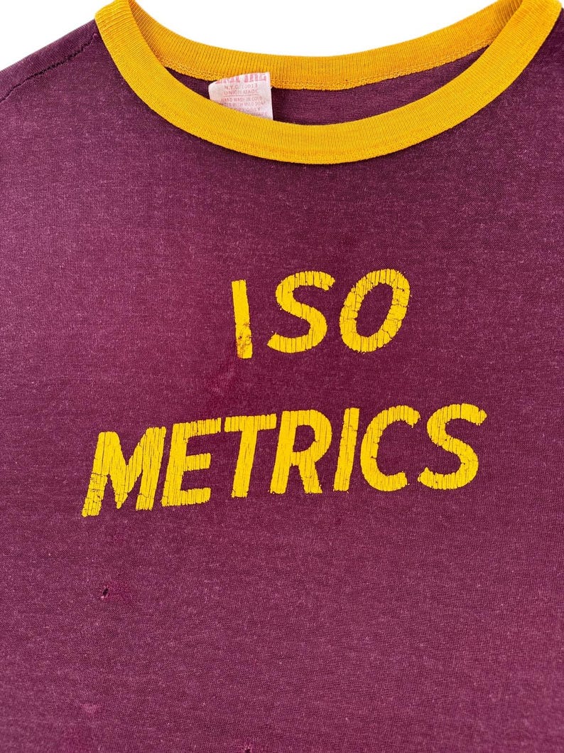Vintage ISO Metrics Rayon/Cotton Blend Jersey SZ M image 3