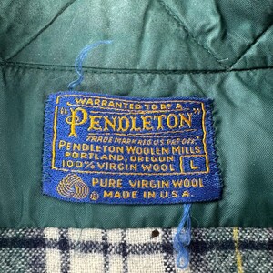 Vintage Grün Und Navy Pendleton Flanell GR.L Bild 3