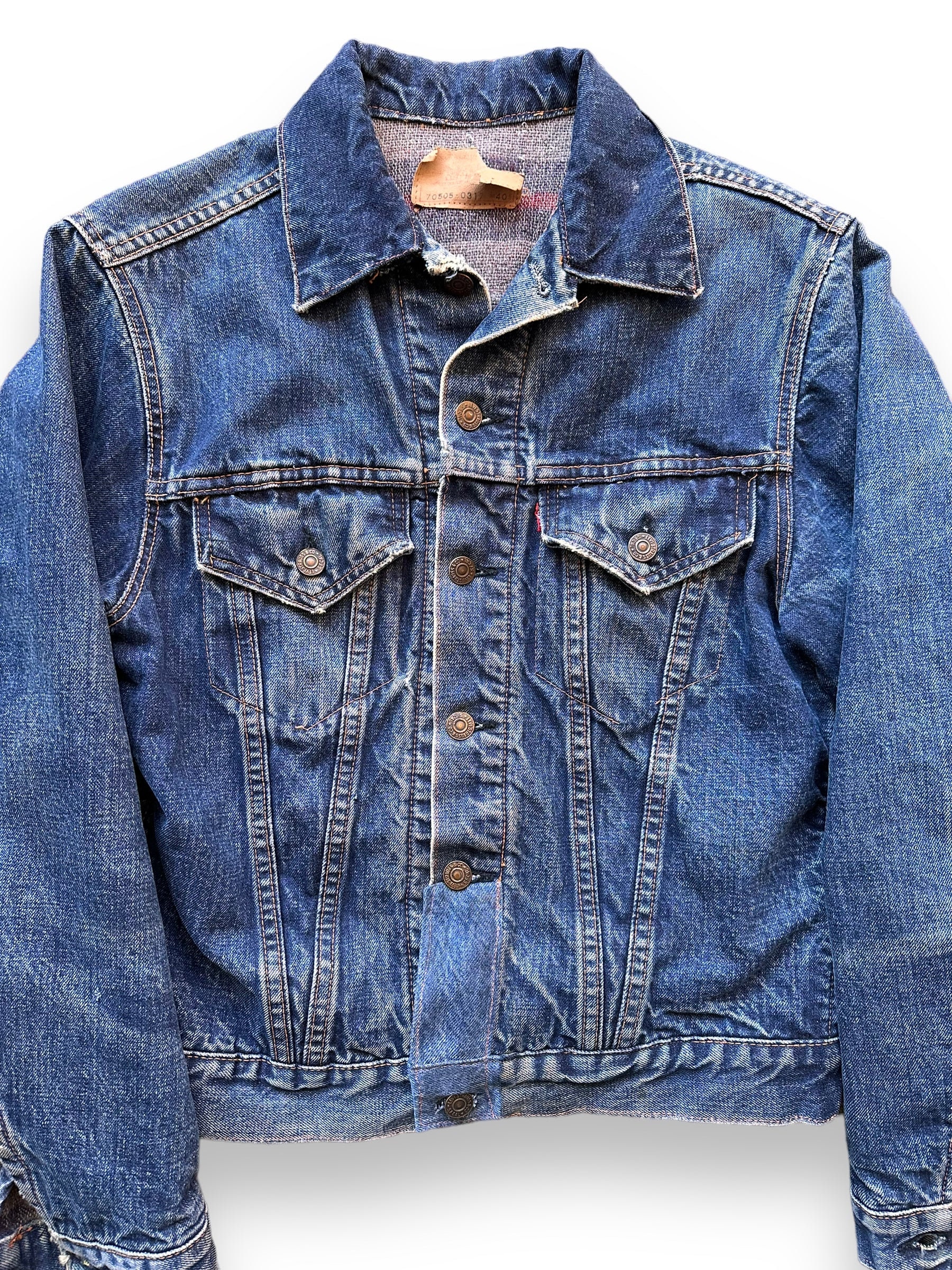Vintage Levi's Big E Blanket Lined 70505 Denim Jacket SZ 40