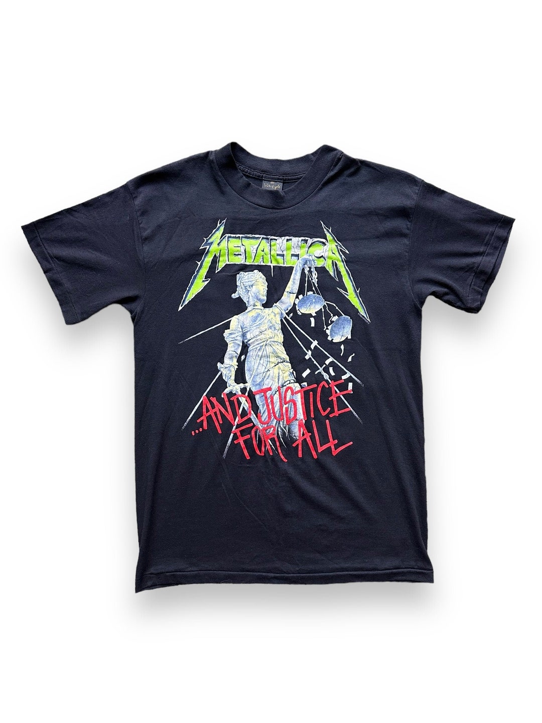 Vintage 80s Metallica and Justice for All Band Tee SZ L - Etsy