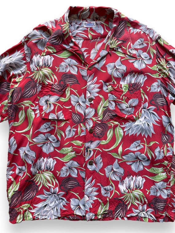 Buy Vintage Campus Longsleeve Rayon Aloha Shirt SZ L Online in 