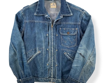Rare Vintage 1950s/60s Wrangler Blue Bell Denim Jean Jacket