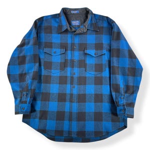 Vintage Pendleton Outdoorsman Black & Blue Flannel SZ XL