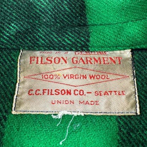 Vintage grön och svart Filson Union Made cruiserjacka SZ XL bild 4
