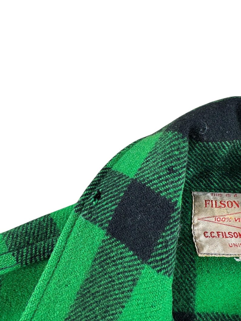 Vintage grön och svart Filson Union Made cruiserjacka SZ XL bild 6