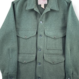 Vintage Filson Forest Green Mackinaw Wool Cruiser Jacket SZ 44 image 3