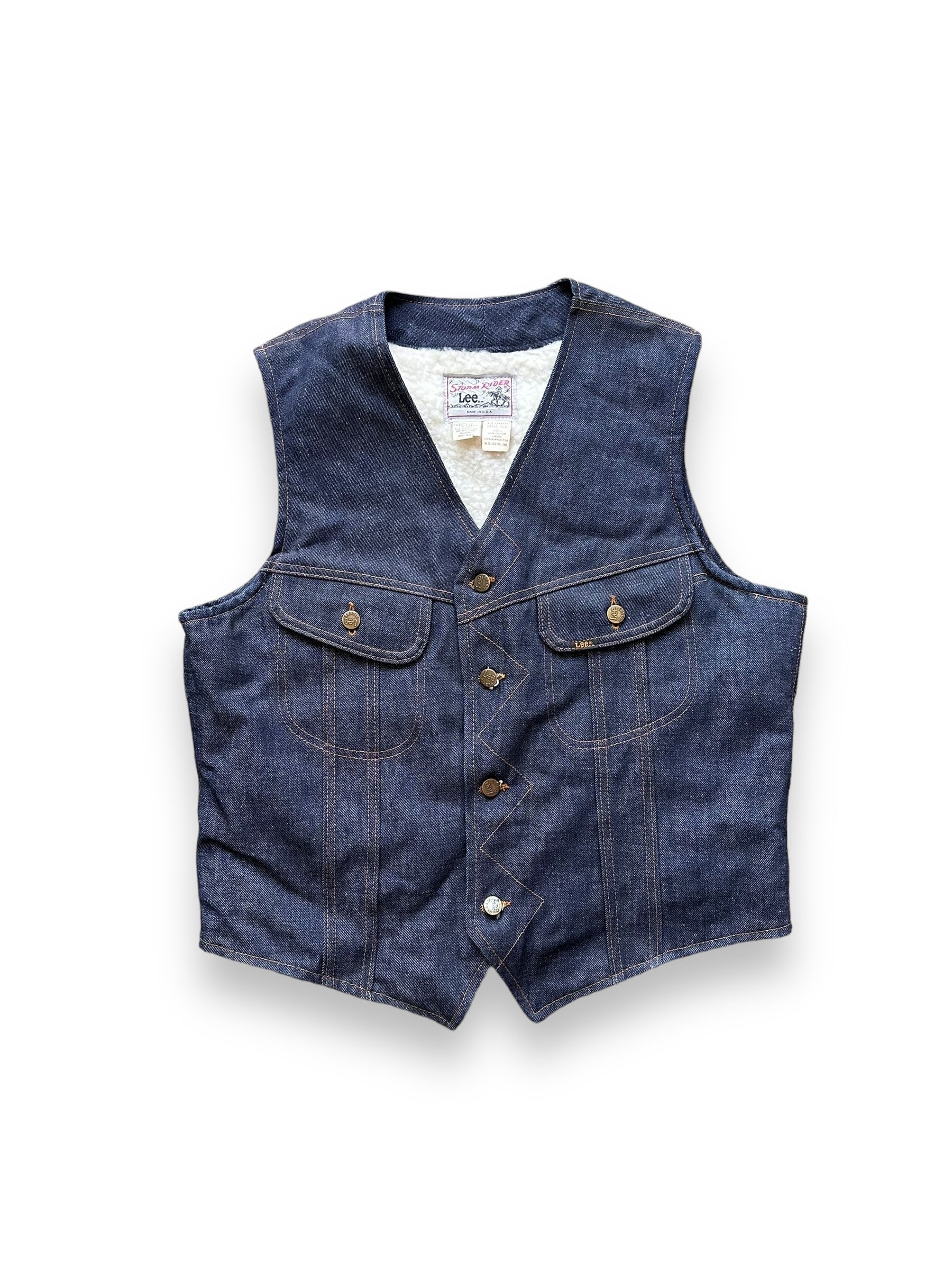 トップス Lee STORM RIDER DENIM VEST Vintage Lee Storm Rider Sherpa Lined Denim Vest SZ L - Etsy