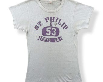 Vintage 60s Era Russell Southern St Phillip Phys Ed Tee SZ S