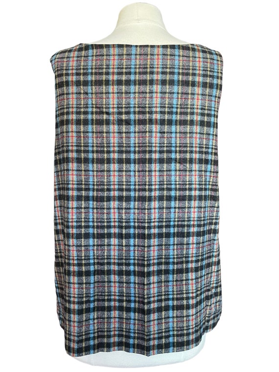 Vintage 1950s Plaid Wool Sleeveless Top SZ L | Se… - image 6