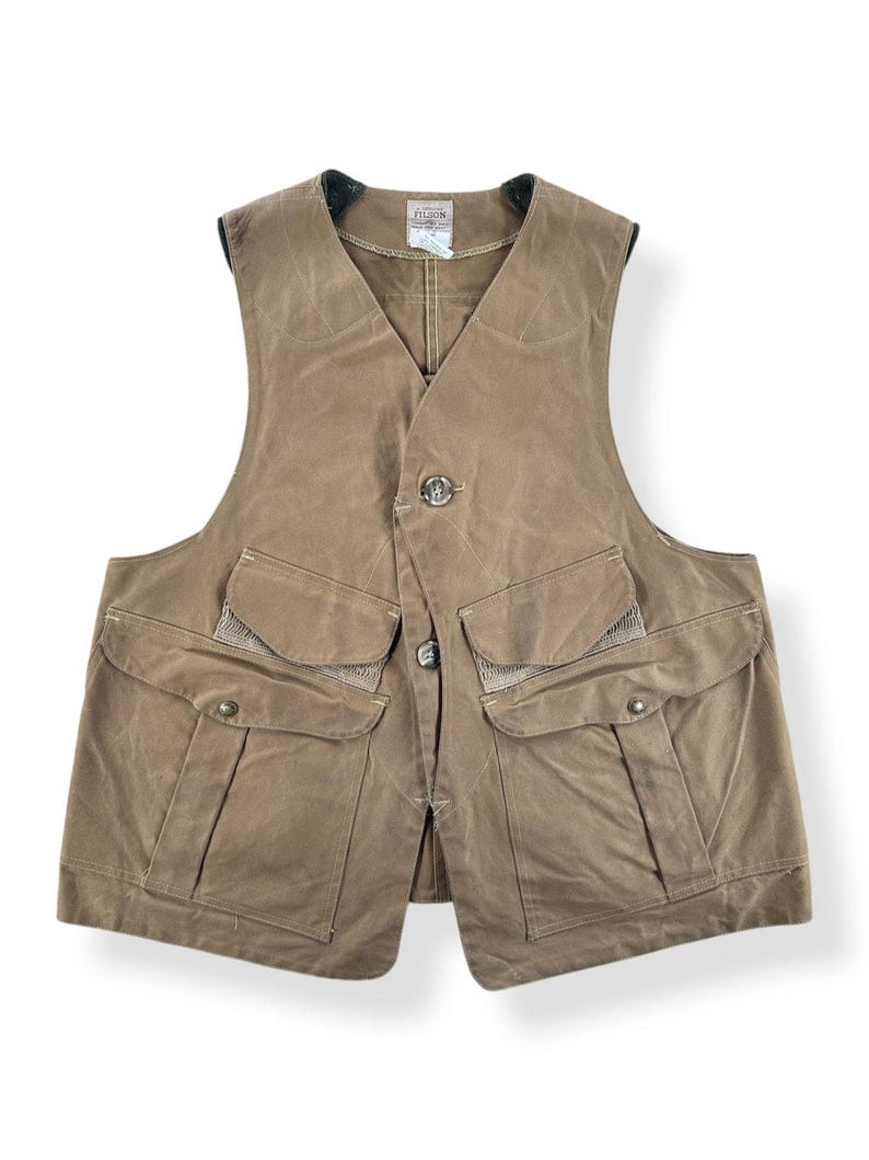 Chaleco de caza vintage Filson Tin Cloth estilo 31, talla L imagen 1