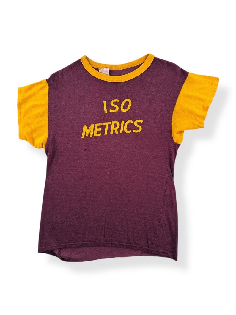 Vintage ISO Metrics Rayon/Cotton Blend Jersey SZ M image 1