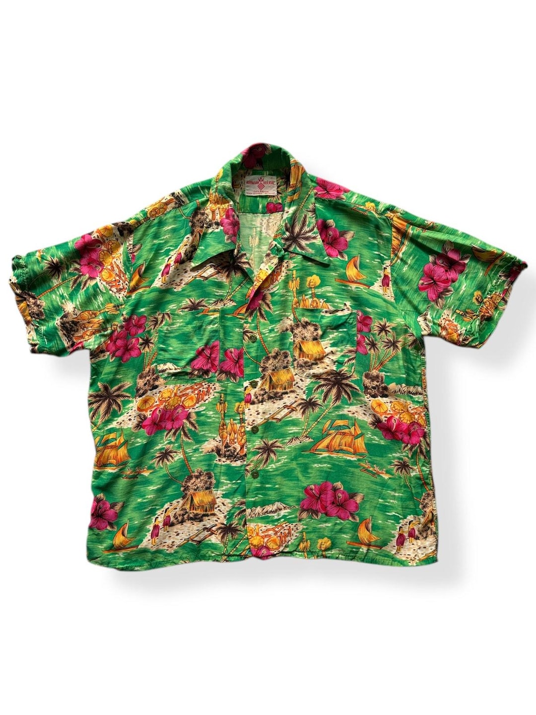 ヴィンテージ ハワイアン ホリデー アロハシャツ SZ XL 現状渡し