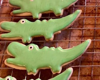 Alligator Themed Sugar and Peanut Butter Cookies