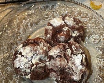 Double Chocolate Chip Crinkle Cookies: Powdered Sugar Brownie Cookies