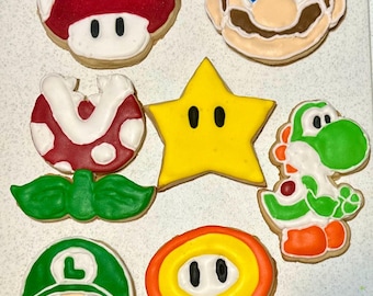 Mario Cookie Set: Handmade Birthday Party Favors