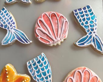 Handmade Mermaid Sugar Cookies: Personalized Party Favors