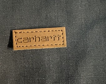 Carhartt leather logo tag patch 1-1/2” X 1/2” recangle rectangular patches 100% Authentic!