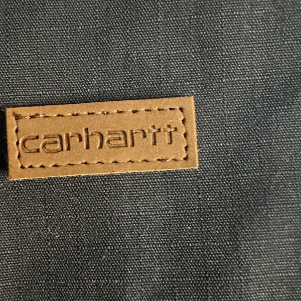 Carhartt leather logo tag patch 1-1/2” X 1/2” recangle rectangular patches 100% Authentic!