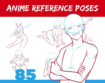 Anime poses PDF / e-book vol.1 & 2 | Illustrations ~ Creative Market
