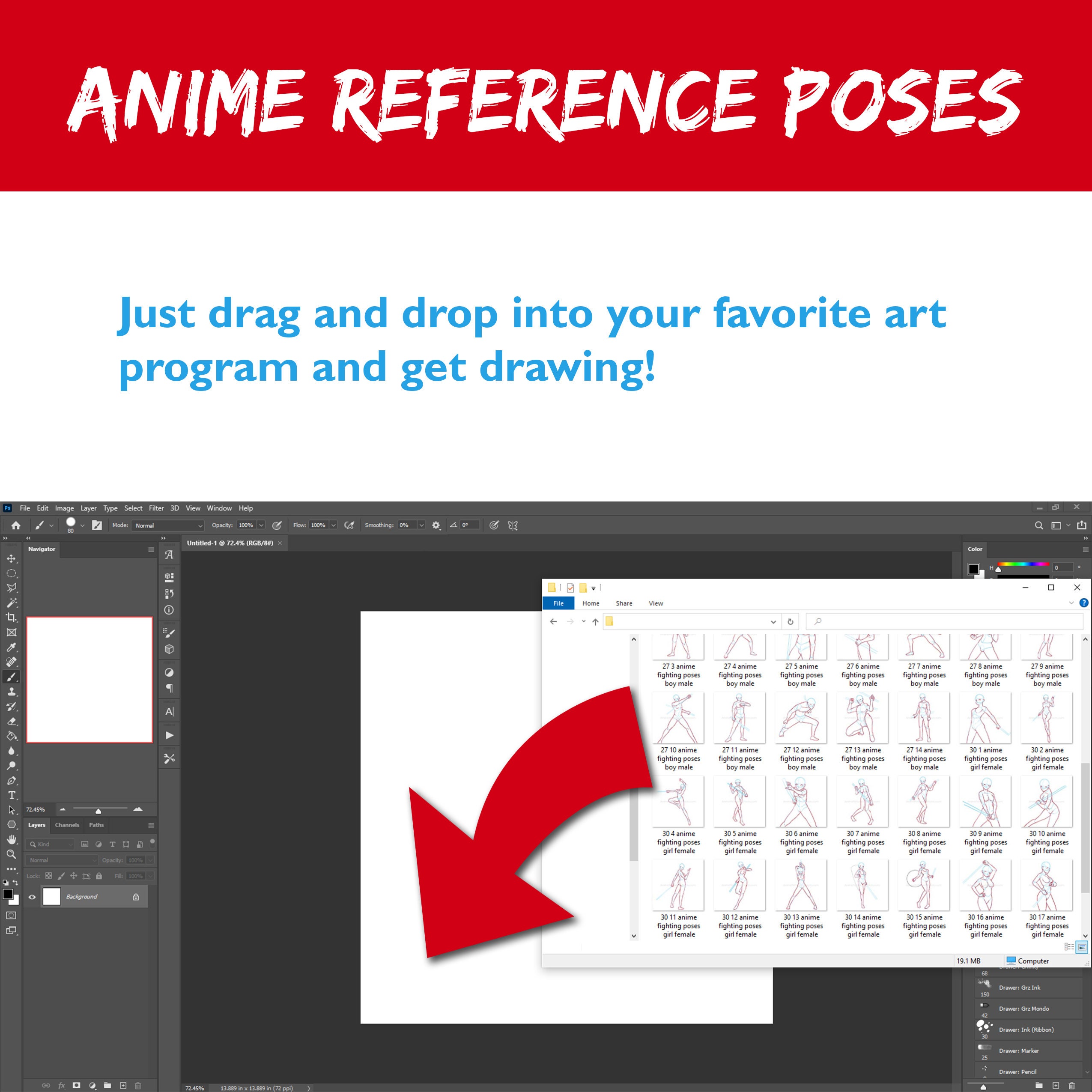 Fighting Anime Poses 50 Drawing Reference Guides 