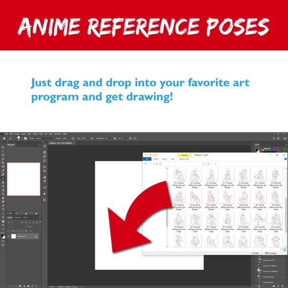 How to Draw Anime Sitting Poses with Guidelines (12 different