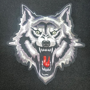 Grey Wolf Embroidered Large Back Patch
