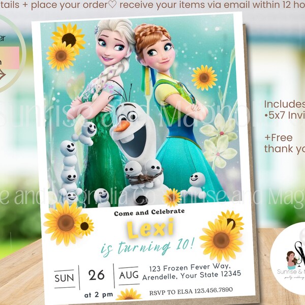 Frozen Invitation Etsy