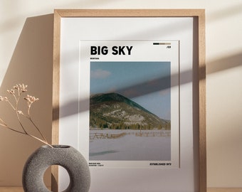 Montana Landscape Print, Big Sky Photography, Yellowstone Travel Poster