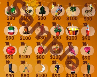 Loteria Board For Digital Use Thanksgiving Pumpkins