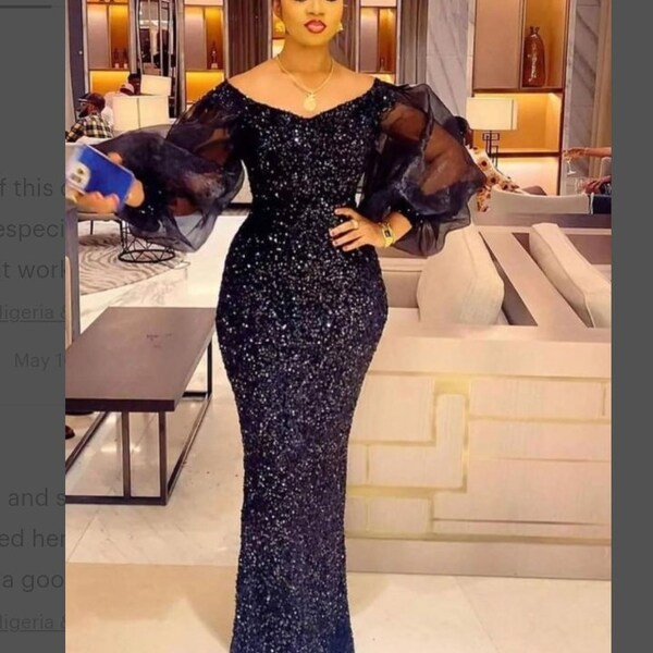 Black Nigeria & Africa Lace Dress. Mermaid Asoebi dress/Iso Ebo African wedding Party Dress/Prom Dress/Wedding/Nigeria Wedding Dress