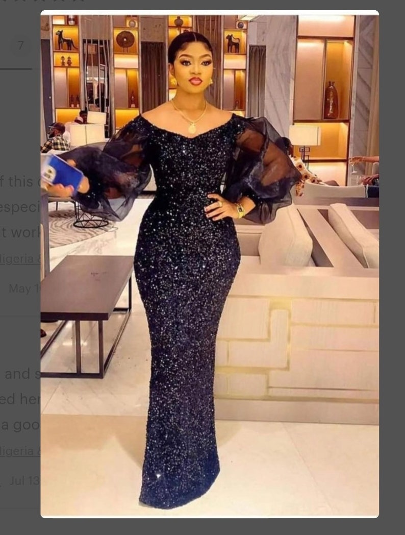 Black Nigeria & Africa Lace Dress. Mermaid Asoebi Dress/iso Ebo African Wedding Party Dress/prom