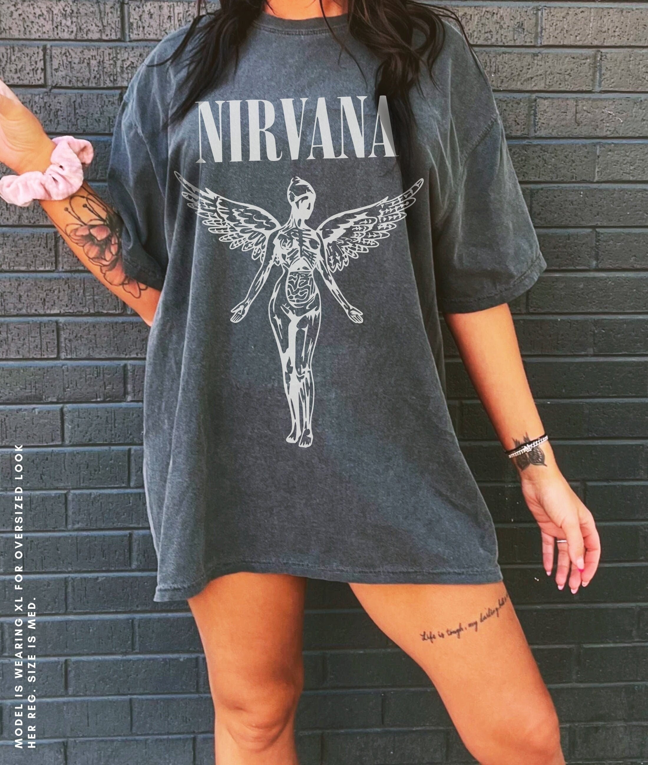 Nirvana Unisex Shirt Vintage Band Tee in Utero Nirvana Tour - Etsy