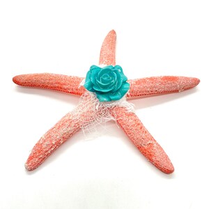 Vintage - Real Starfish Painted and Adorned with Glitter, Seashells, Textiles and Bits of Vintage Jewelry