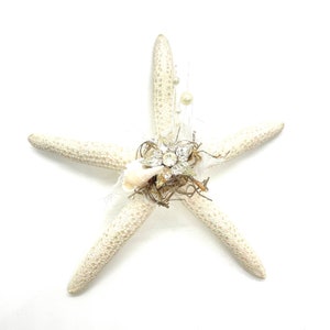Vintage - Real Starfish Painted and Adorned with Glitter, Seashells, Textiles and Bits of Vintage Jewelry