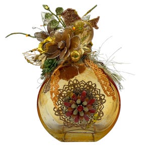 Vintage Inspired - Poison / Perfume Bottle - Pink - Up cycled - Repurposed Vintage Jewelry and Vintage Christmas - Victorian