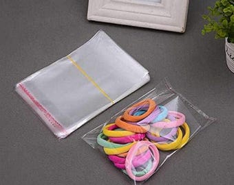 50 Clear Self Adhesive Poly Bags: Jewelry, Cosmetics, Clothing Packaging